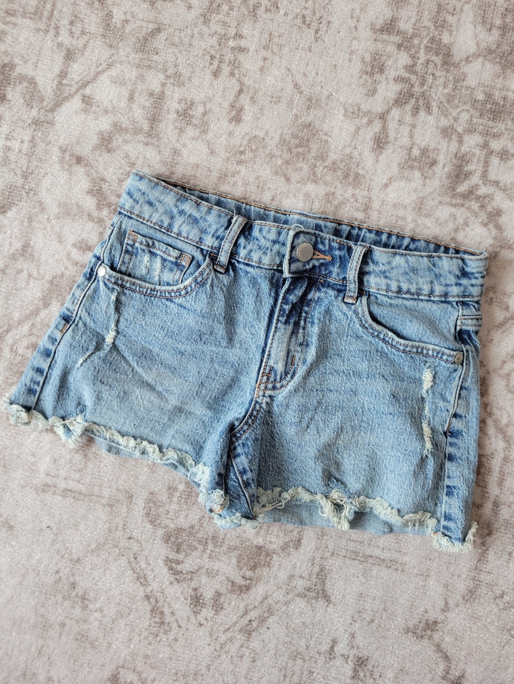 Art Class Girls Denim Cutoff Shorts Large 10/12 Light Wash Distressed
